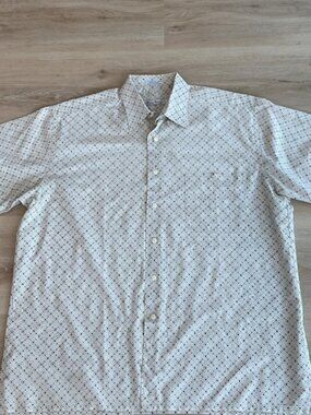 Burma Bibas, Mens Large Cream Cotton Casual Shirt